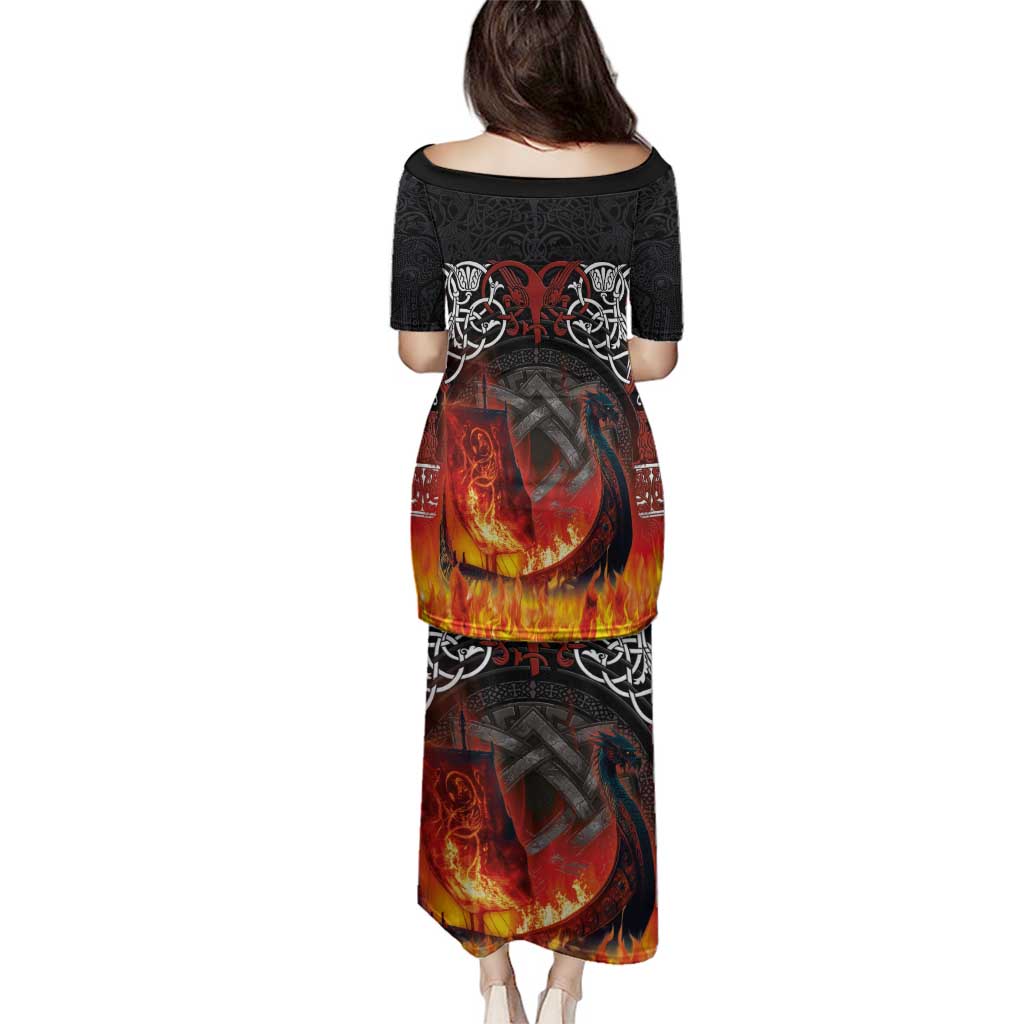 Scotland Up Helly Aa Family Matching Puletasi and Hawaiian Shirt Drakkar Viking Longship Burning The Return of The Light - Wonder Print Shop