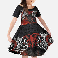 Scotland Up Helly Aa Family Matching Summer Maxi Dress and Hawaiian Shirt Drakkar Viking Longship Burning The Return of The Light - Wonder Print Shop