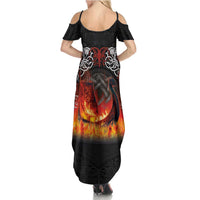 Scotland Up Helly Aa Family Matching Summer Maxi Dress and Hawaiian Shirt Drakkar Viking Longship Burning The Return of The Light - Wonder Print Shop