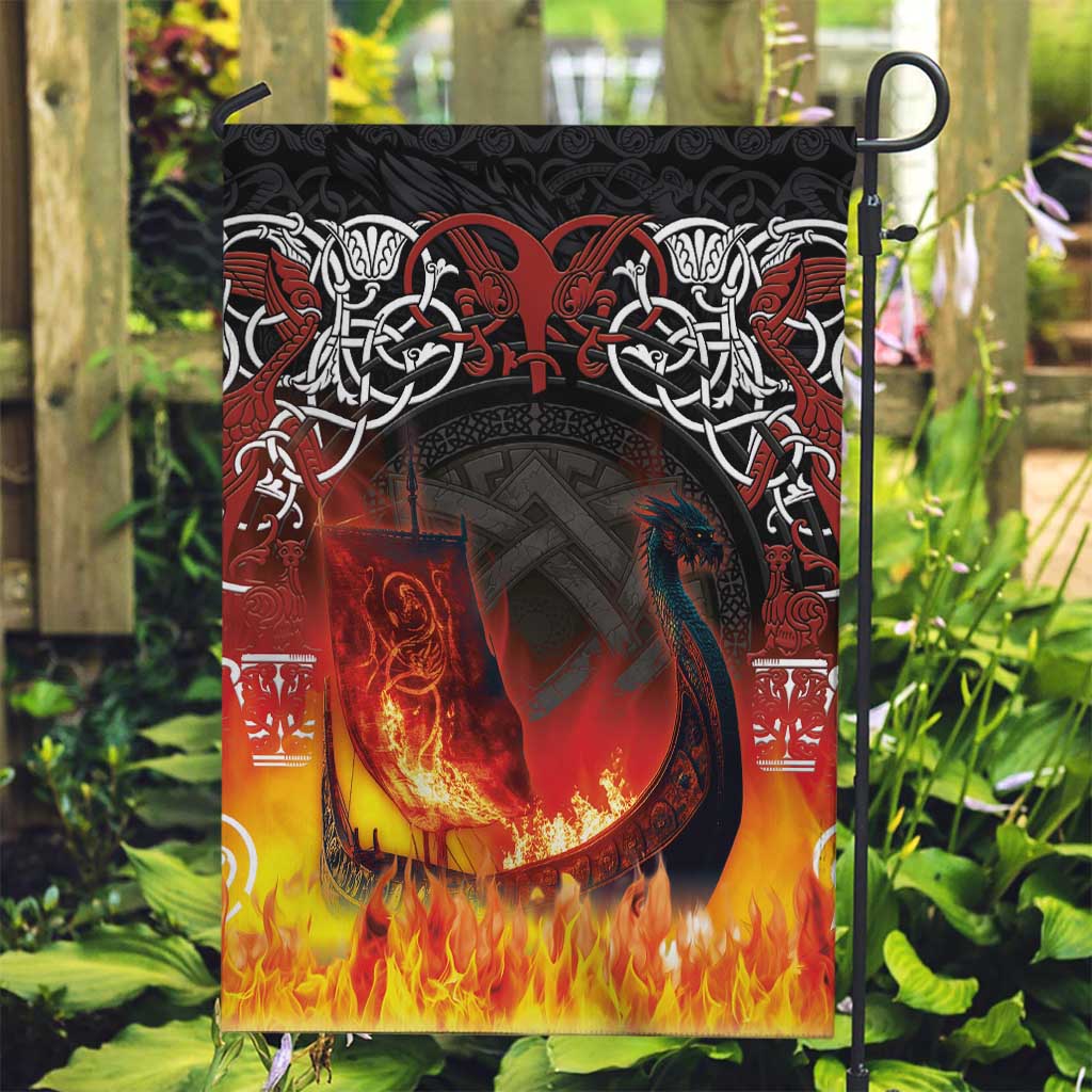 Scotland Up Helly Aa Garden Flag Drakkar Viking Longship Burning The Return of The Light - Wonder Print Shop
