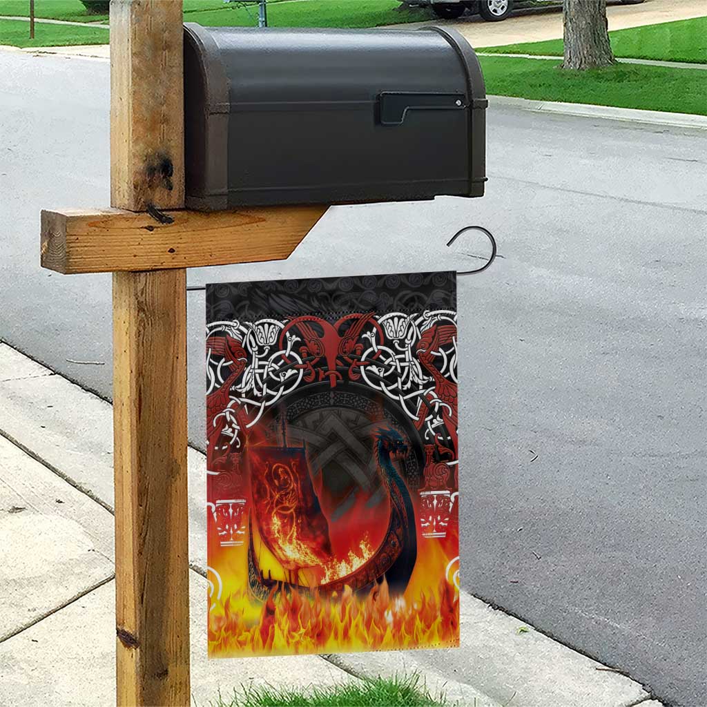 Scotland Up Helly Aa Garden Flag Drakkar Viking Longship Burning The Return of The Light - Wonder Print Shop