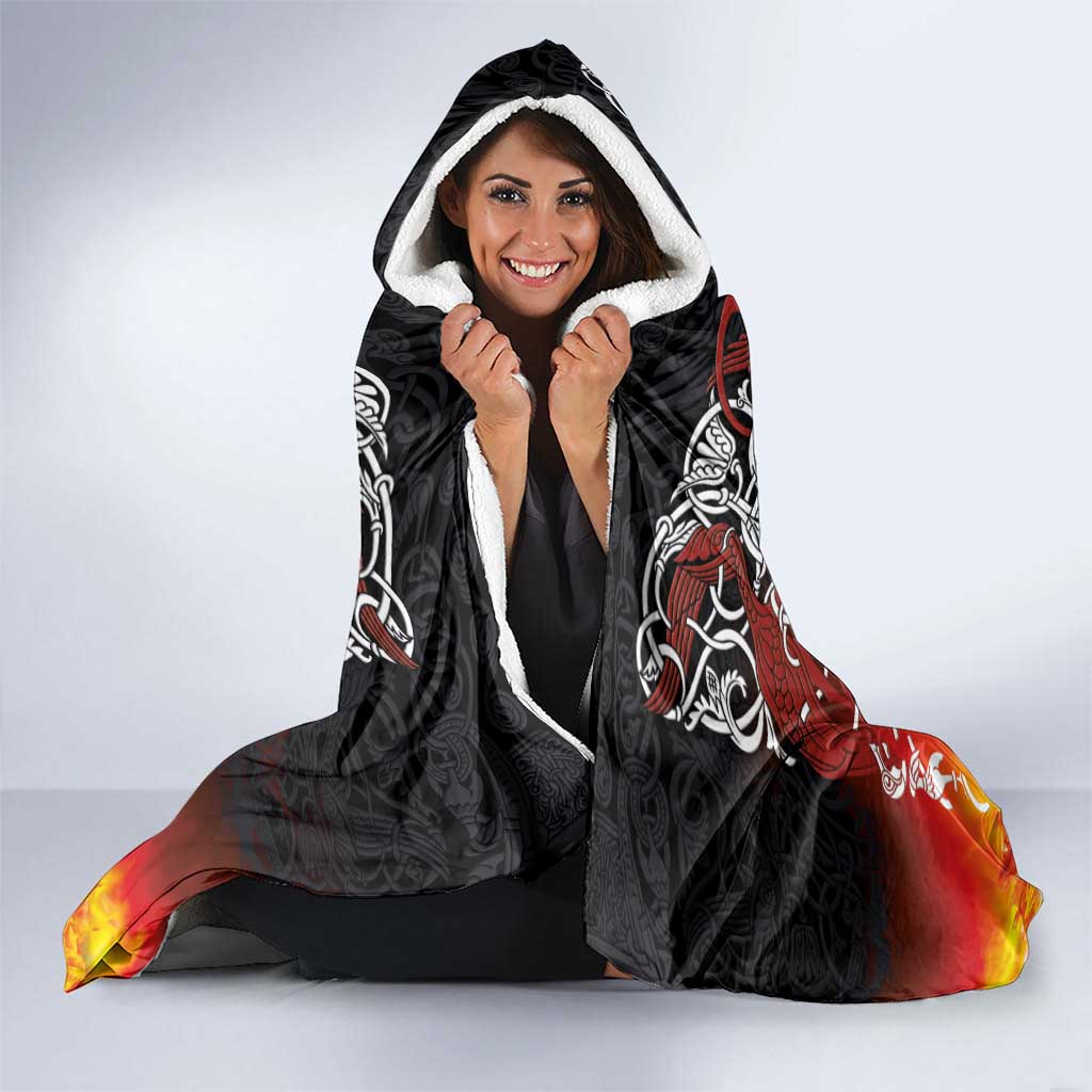 Scotland Up Helly Aa Hooded Blanket Drakkar Viking Longship Burning The Return of The Light
