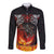 Scotland Up Helly Aa Long Sleeve Button Shirt Drakkar Viking Longship Burning The Return of The Light - Wonder Print Shop