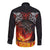 Scotland Up Helly Aa Long Sleeve Button Shirt Drakkar Viking Longship Burning The Return of The Light - Wonder Print Shop
