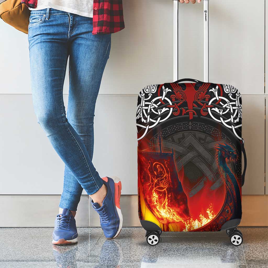 Scotland Up Helly Aa Luggage Cover Drakkar Viking Longship Burning The Return of The Light - Wonder Print Shop