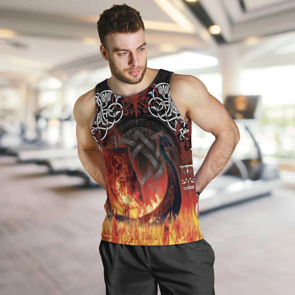 Scotland Up Helly Aa Men Tank Top Drakkar Viking Longship Burning The Return of The Light - Wonder Print Shop