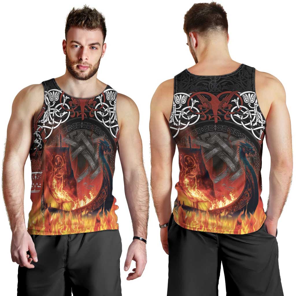 Scotland Up Helly Aa Men Tank Top Drakkar Viking Longship Burning The Return of The Light - Wonder Print Shop