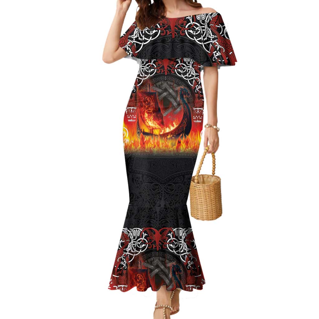 Scotland Up Helly Aa Mermaid Dress Drakkar Viking Longship Burning The Return of The Light - Wonder Print Shop