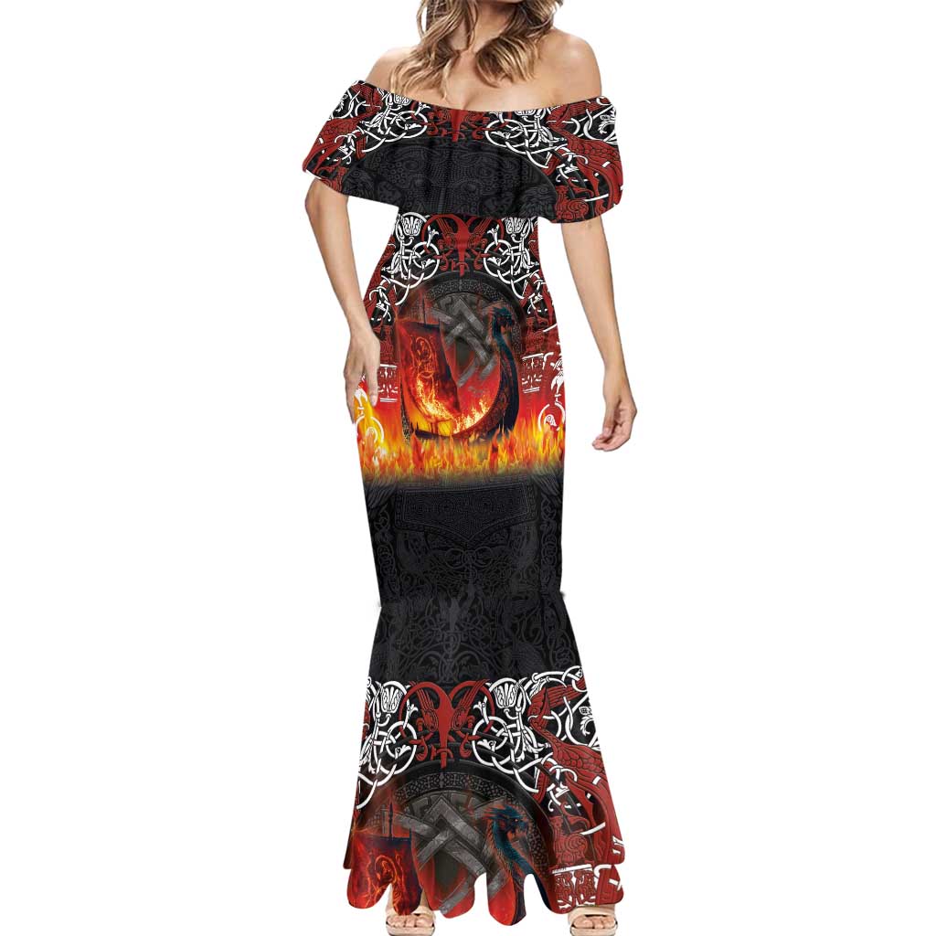 Scotland Up Helly Aa Mermaid Dress Drakkar Viking Longship Burning The Return of The Light - Wonder Print Shop