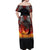 Scotland Up Helly Aa Off Shoulder Maxi Dress Drakkar Viking Longship Burning The Return of The Light - Wonder Print Shop