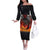 Scotland Up Helly Aa Off The Shoulder Long Sleeve Dress Drakkar Viking Longship Burning The Return of The Light - Wonder Print Shop