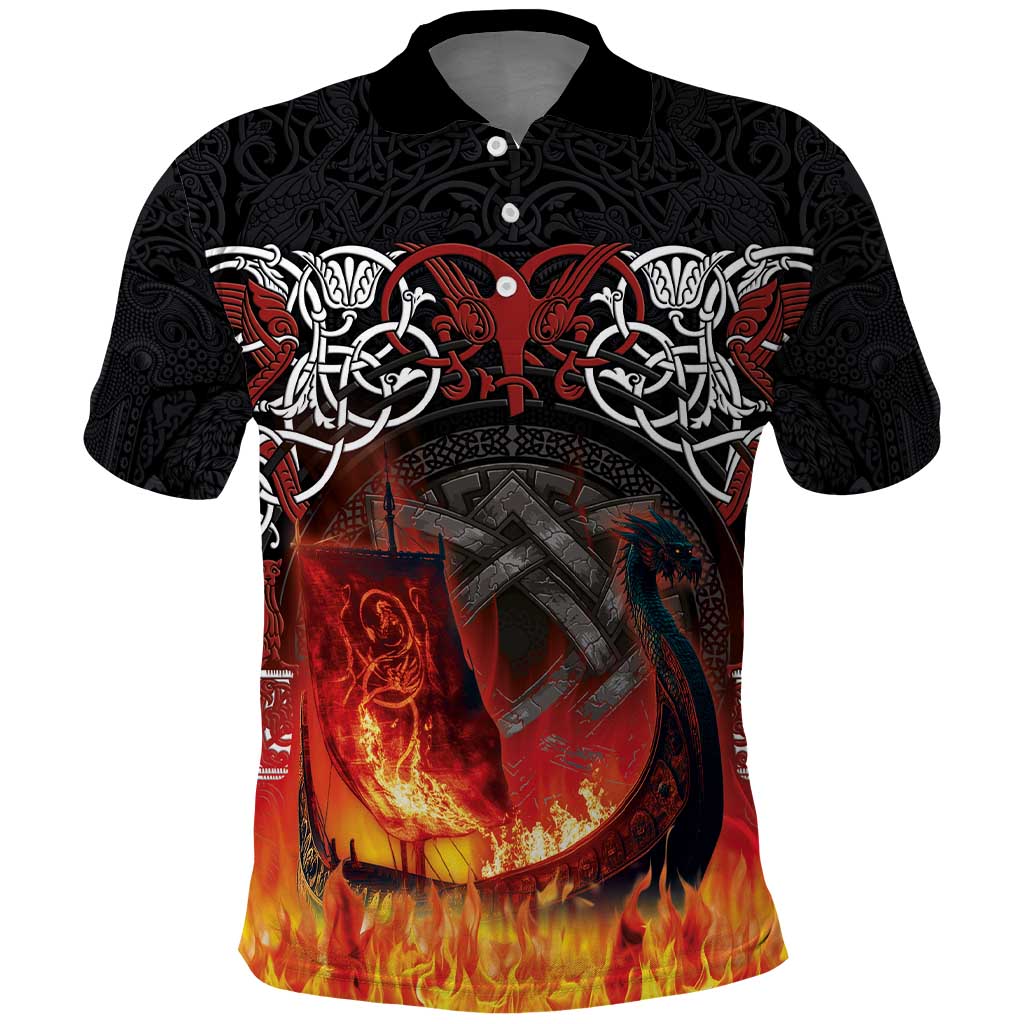 Scotland Up Helly Aa Polo Shirt Drakkar Viking Longship Burning The Return of The Light - Wonder Print Shop