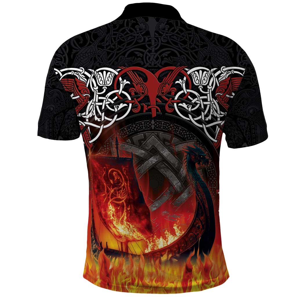Scotland Up Helly Aa Polo Shirt Drakkar Viking Longship Burning The Return of The Light - Wonder Print Shop