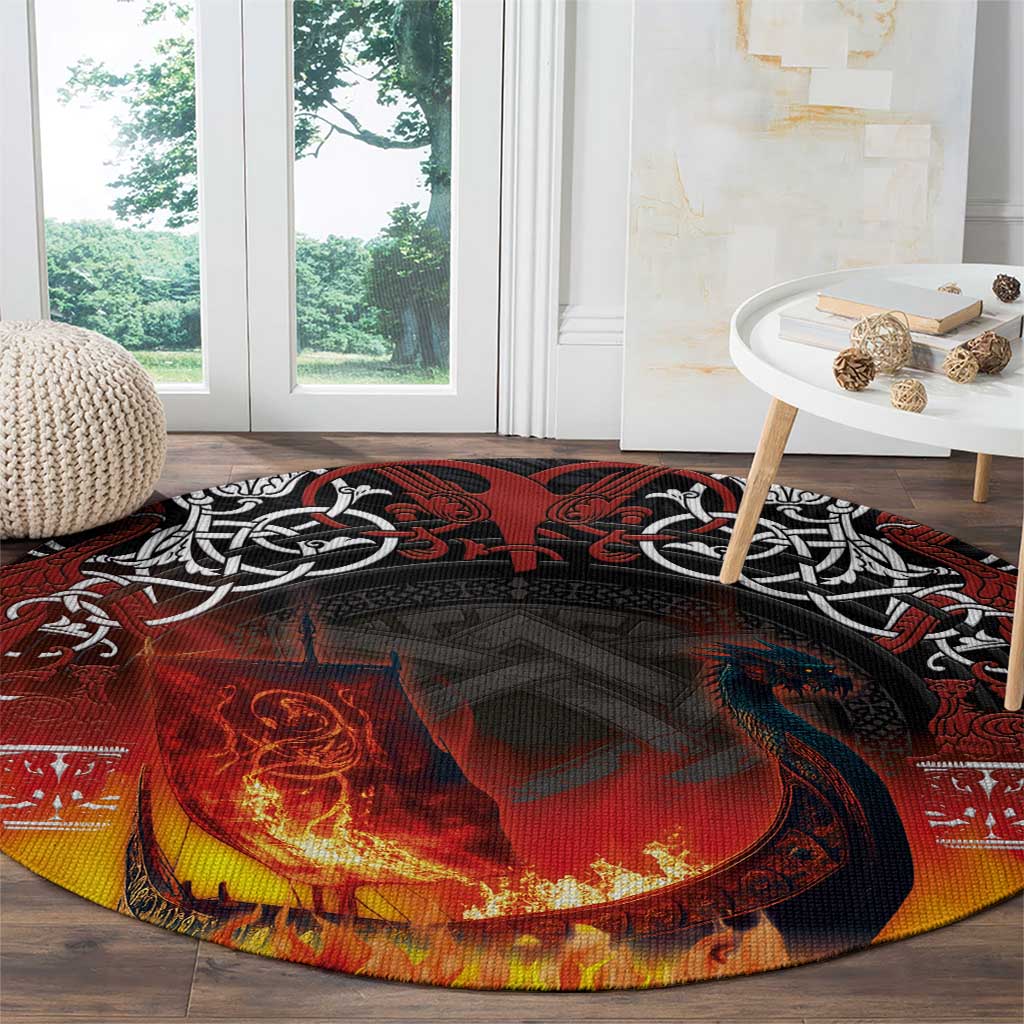 Scotland Up Helly Aa Round Carpet Drakkar Viking Longship Burning The Return of The Light