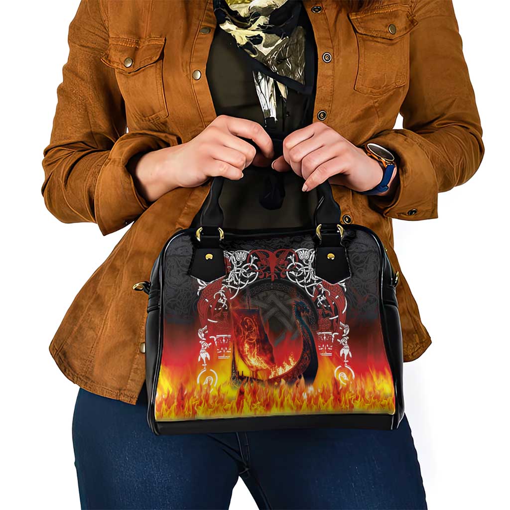 Scotland Up Helly Aa Shoulder Handbag Drakkar Viking Longship Burning The Return of The Light