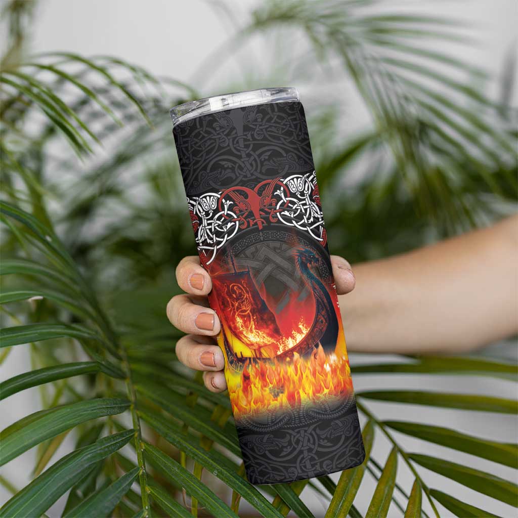Scotland Up Helly Aa Skinny Tumbler Drakkar Viking Longship Burning The Return of The Light - Wonder Print Shop