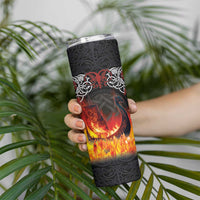 Scotland Up Helly Aa Skinny Tumbler Drakkar Viking Longship Burning The Return of The Light - Wonder Print Shop
