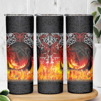 Scotland Up Helly Aa Skinny Tumbler Drakkar Viking Longship Burning The Return of The Light - Wonder Print Shop