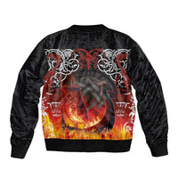 Scotland Up Helly Aa Sleeve Zip Bomber Jacket Drakkar Viking Longship Burning The Return of The Light - Wonder Print Shop