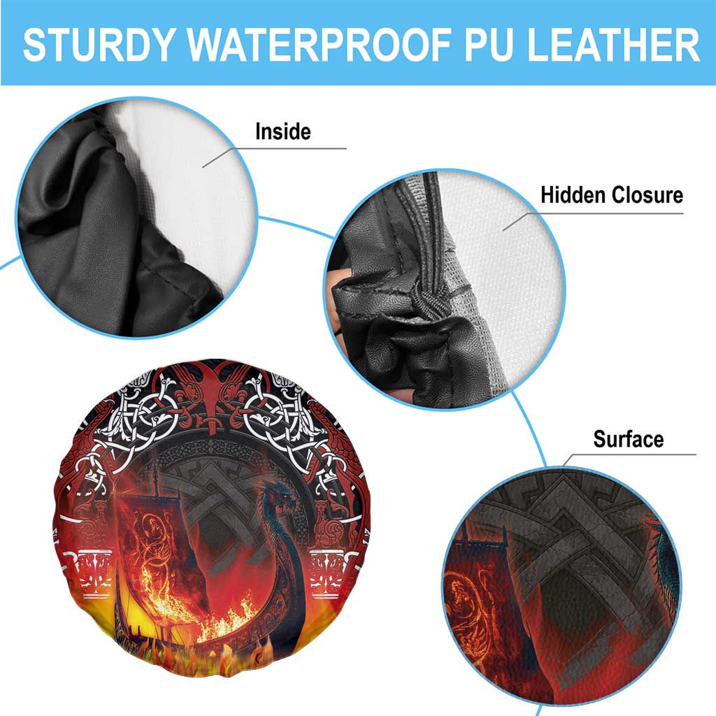 Scotland Up Helly Aa Spare Tire Cover Drakkar Viking Longship Burning The Return of The Light - Wonder Print Shop