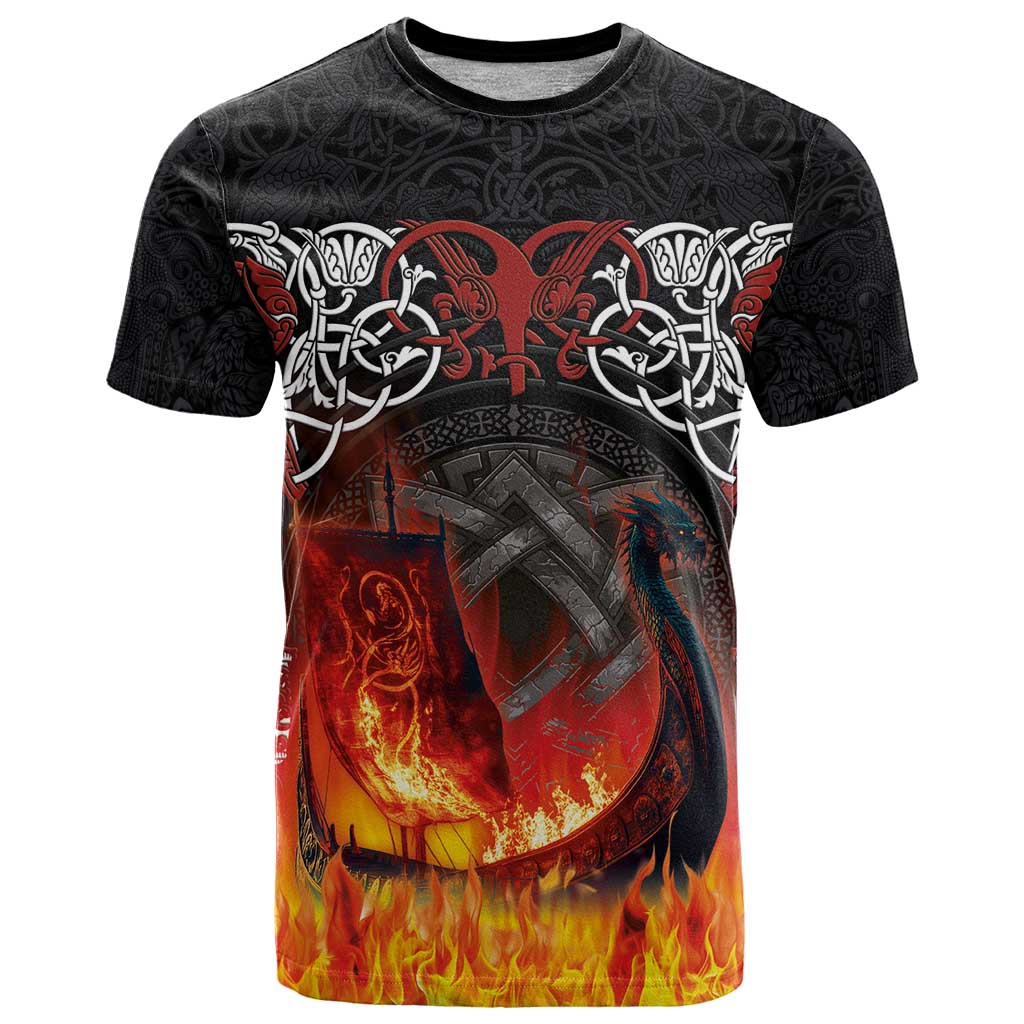 Scotland Up Helly Aa T Shirt Drakkar Viking Longship Burning The Return of The Light - Wonder Print Shop