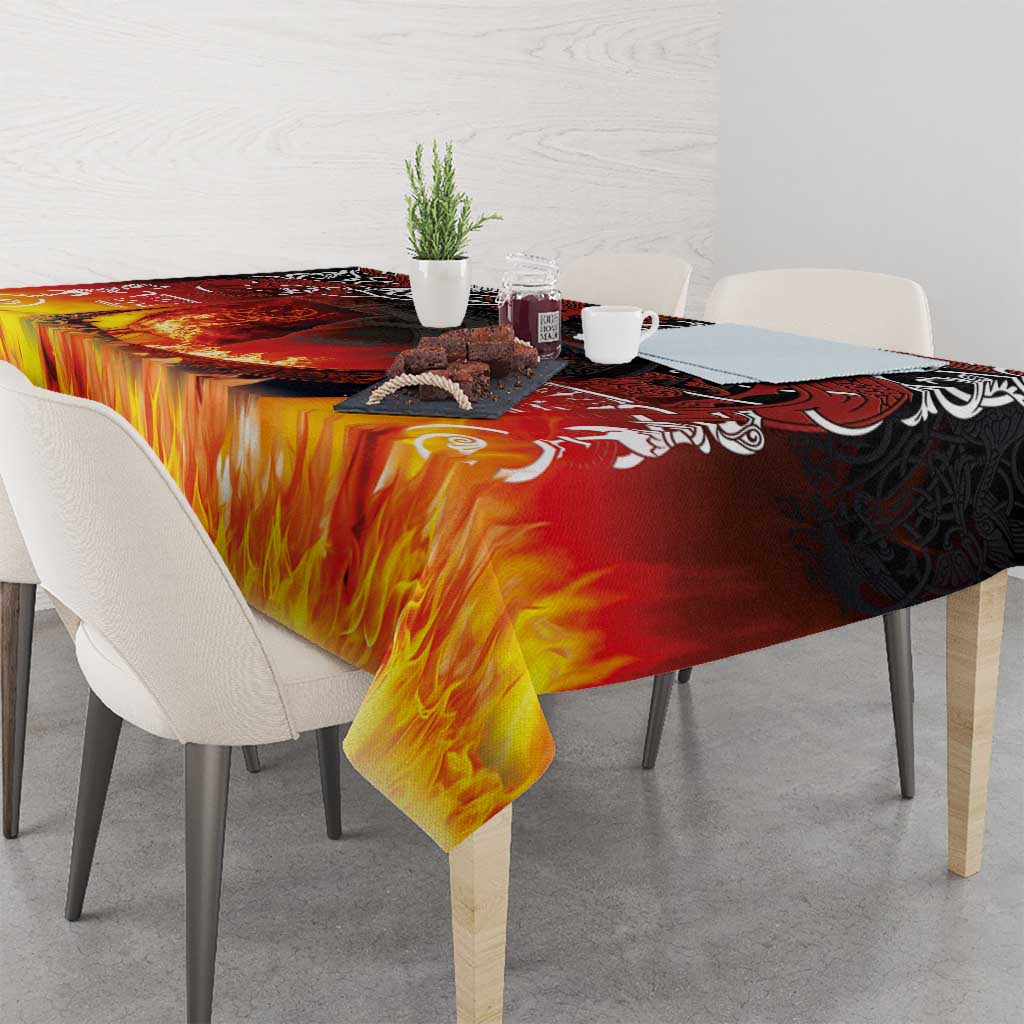 Scotland Up Helly Aa Tablecloth Drakkar Viking Longship Burning The Return of The Light - Wonder Print Shop