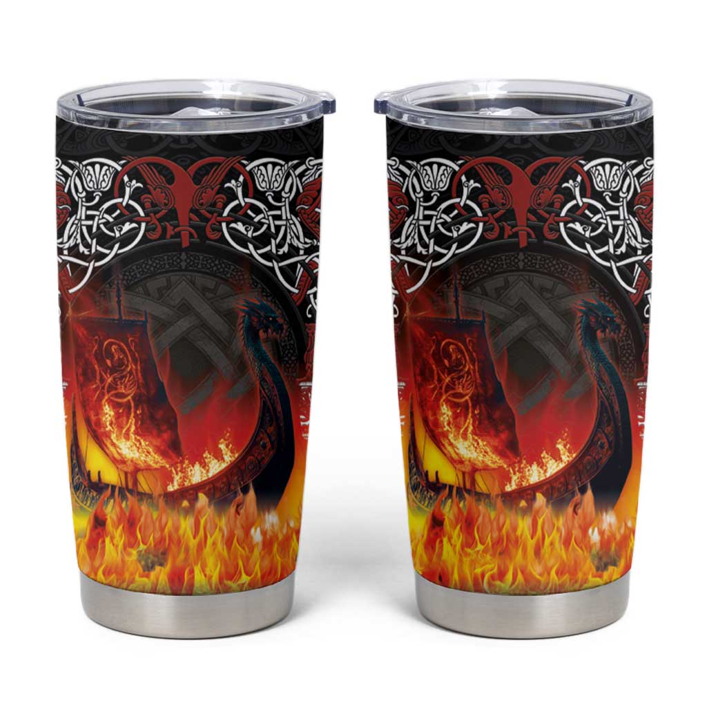 Scotland Up Helly Aa Tumbler Cup Drakkar Viking Longship Burning The Return of The Light - Wonder Print Shop