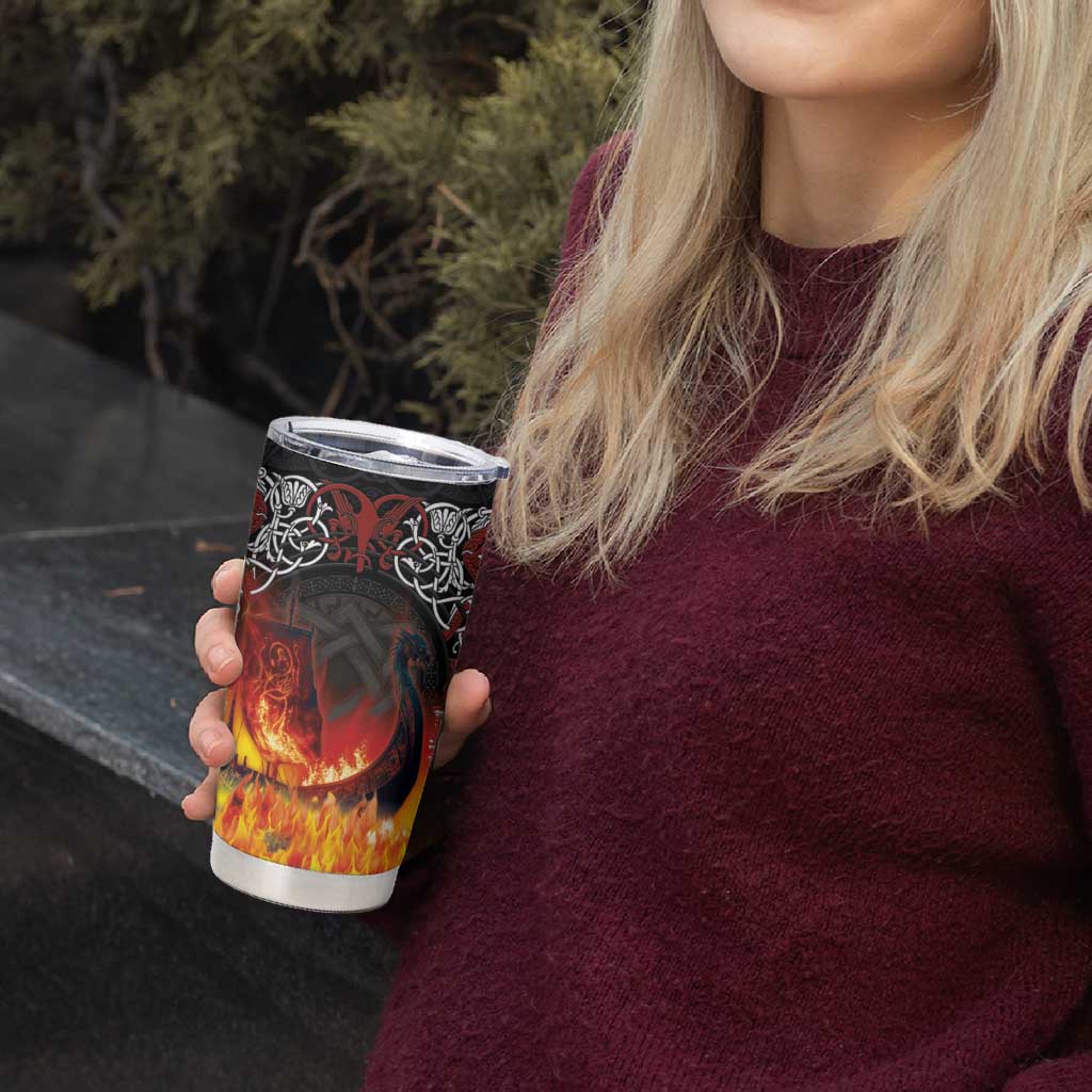 Scotland Up Helly Aa Tumbler Cup Drakkar Viking Longship Burning The Return of The Light - Wonder Print Shop