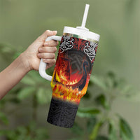 Scotland Up Helly Aa Tumbler With Handle Drakkar Viking Longship Burning The Return of The Light - Wonder Print Shop