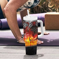 Scotland Up Helly Aa Tumbler With Handle Drakkar Viking Longship Burning The Return of The Light - Wonder Print Shop