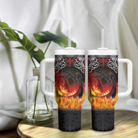 Scotland Up Helly Aa Tumbler With Handle Drakkar Viking Longship Burning The Return of The Light - Wonder Print Shop
