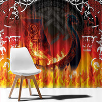 Scotland Up Helly Aa Window Curtain Drakkar Viking Longship Burning The Return of The Light - Wonder Print Shop