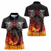Scotland Up Helly Aa Women Polo Shirt Drakkar Viking Longship Burning The Return of The Light - Wonder Print Shop
