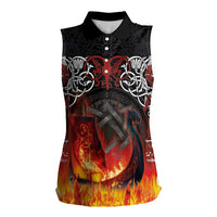Scotland Up Helly Aa Women Sleeveless Polo Shirt Drakkar Viking Longship Burning The Return of The Light - Wonder Print Shop