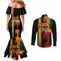 Black History Month Couples Matching Mermaid Dress and Long Sleeve Button Shirt Black Soul - I'm Black Every Month