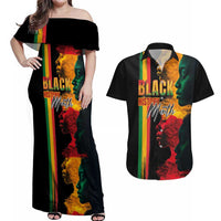 Black History Month Couples Matching Off Shoulder Maxi Dress and Hawaiian Shirt Black Soul - I'm Black Every Month - Wonder Print Shop