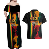 Black History Month Couples Matching Off Shoulder Maxi Dress and Hawaiian Shirt Black Soul - I'm Black Every Month - Wonder Print Shop