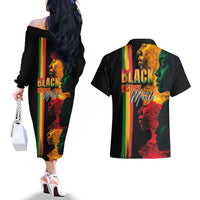Black History Month Couples Matching Off The Shoulder Long Sleeve Dress and Hawaiian Shirt Black Soul - I'm Black Every Month - Wonder Print Shop