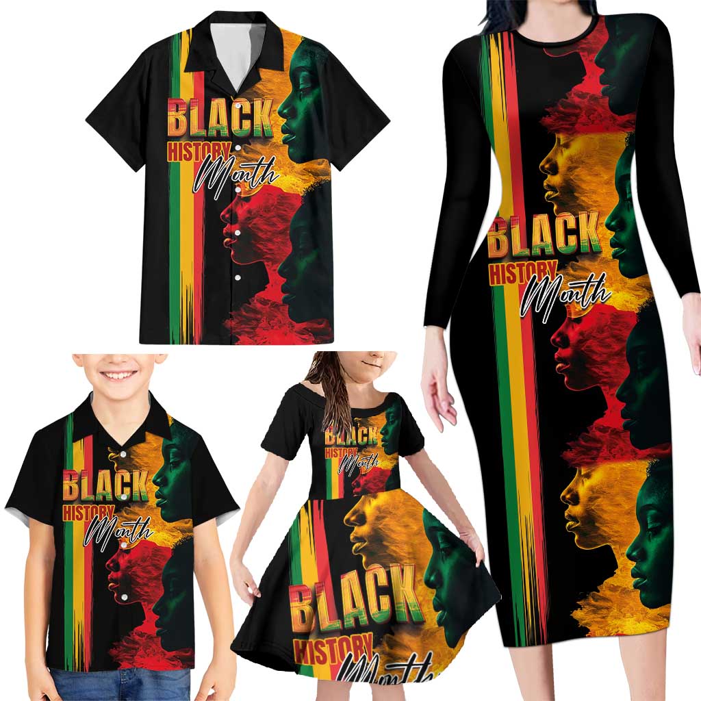 Black History Month Family Matching Long Sleeve Bodycon Dress and Hawaiian Shirt Black Soul - I'm Black Every Month - Wonder Print Shop