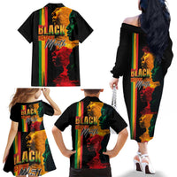 Black History Month Family Matching Off The Shoulder Long Sleeve Dress and Hawaiian Shirt Black Soul - I'm Black Every Month - Wonder Print Shop