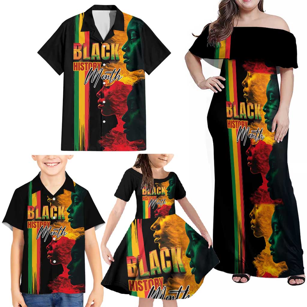 Black History Month Family Matching Off Shoulder Maxi Dress and Hawaiian Shirt Black Soul - I'm Black Every Month - Wonder Print Shop