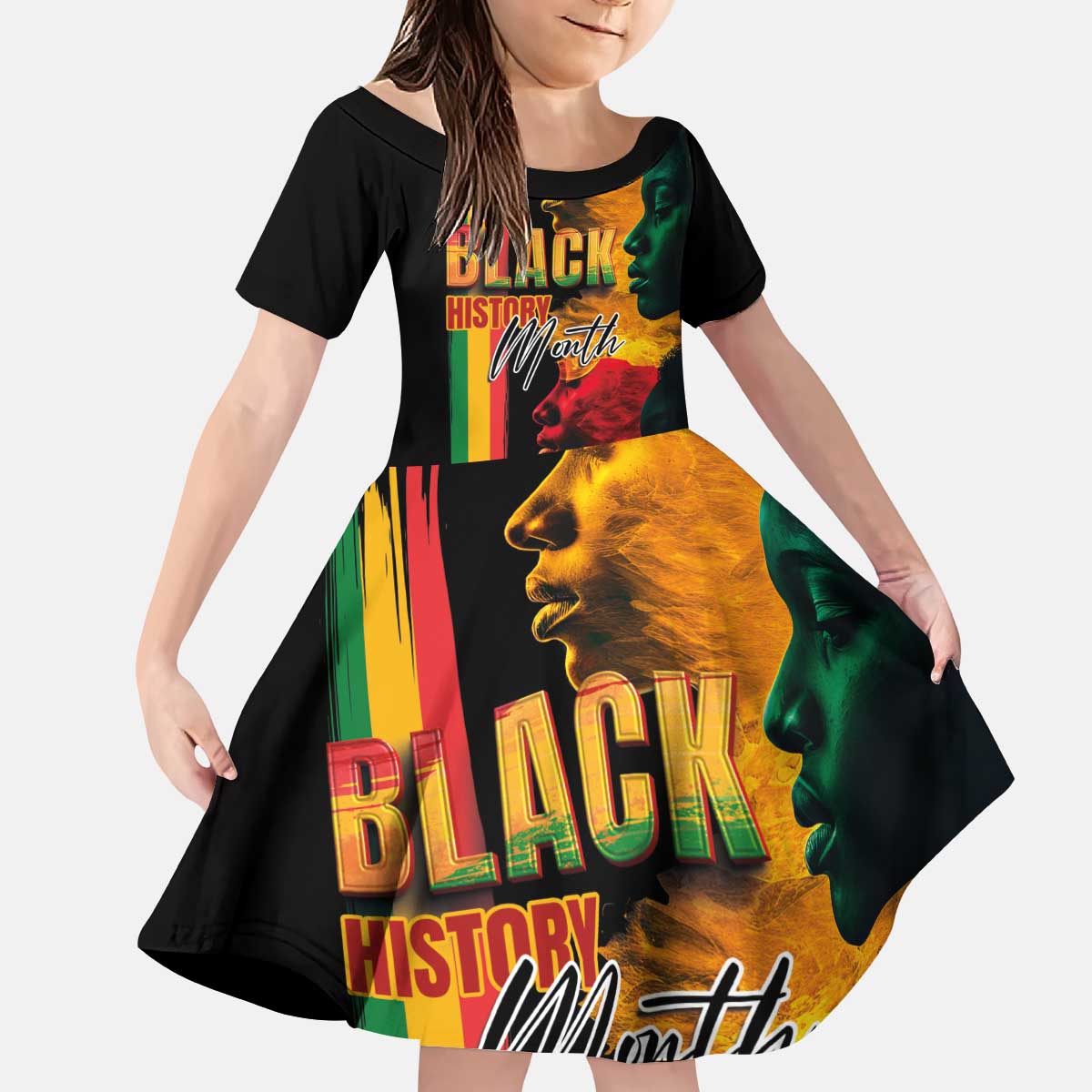 Black History Month Kid Short Sleeve Dress Black Soul - I'm Black Every Month - Wonder Print Shop