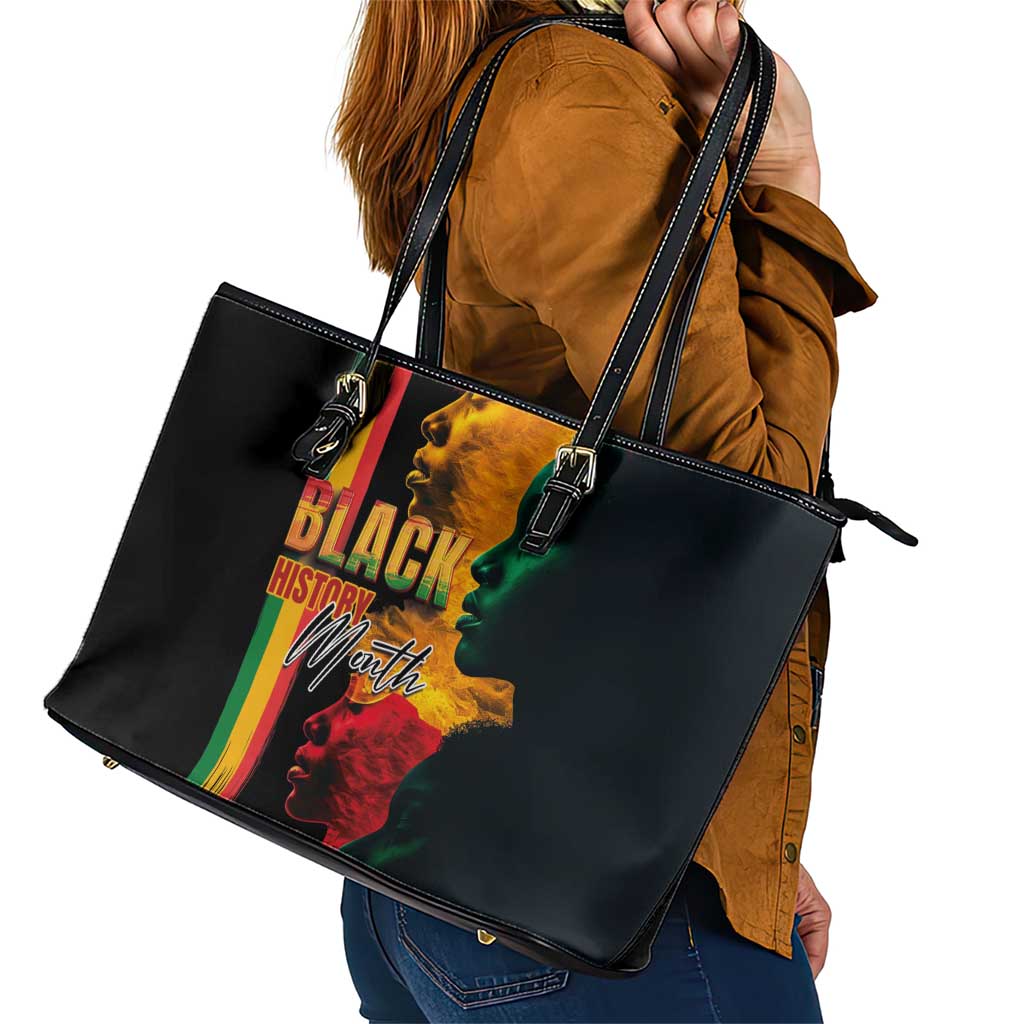 Black History Month Leather Tote Bag Black Soul - I'm Black Every Month - Wonder Print Shop