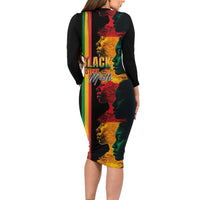 Black History Month Long Sleeve Bodycon Dress Black Soul - I'm Black Every Month - Wonder Print Shop