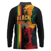 Black History Month Long Sleeve Polo Shirt Black Soul - I'm Black Every Month - Wonder Print Shop