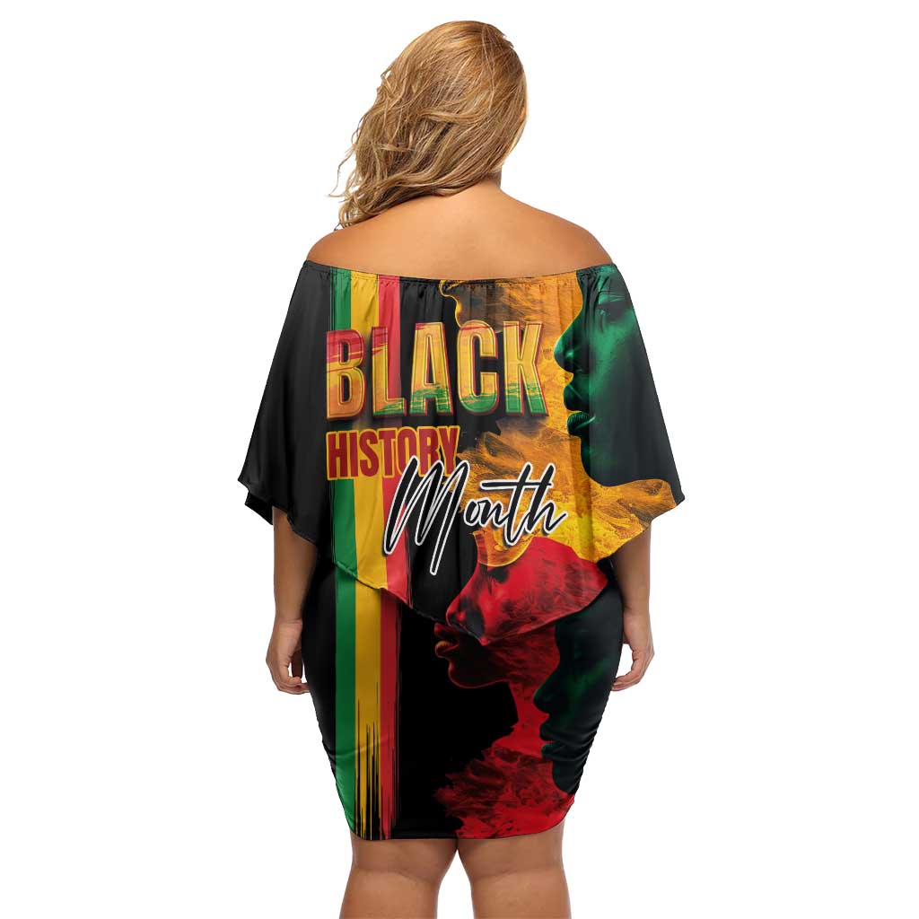 Black History Month Off Shoulder Short Dress Black Soul - I'm Black Every Month - Wonder Print Shop