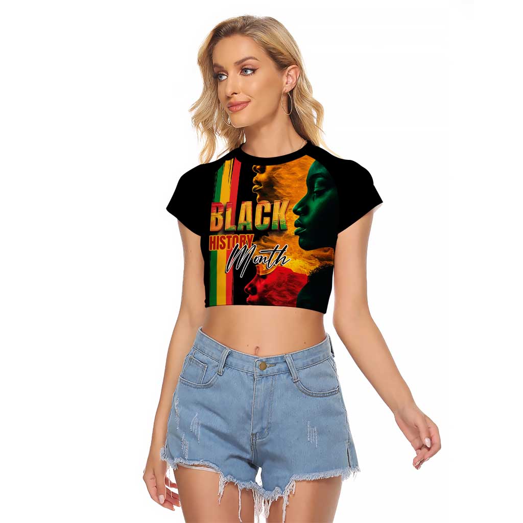 Black History Month Raglan Cropped T Shirt Black Soul - I'm Black Every Month - Wonder Print Shop