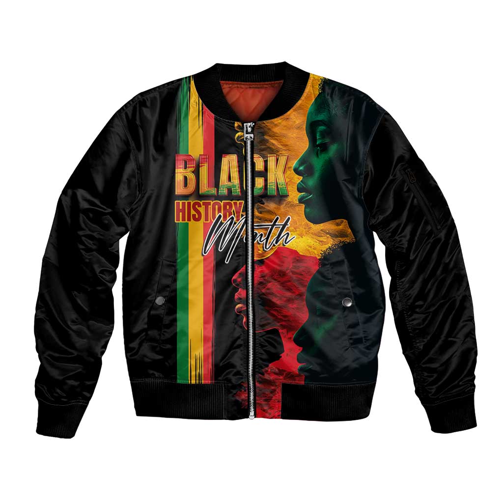 Black History Month Sleeve Zip Bomber Jacket Black Soul - I'm Black Every Month - Wonder Print Shop