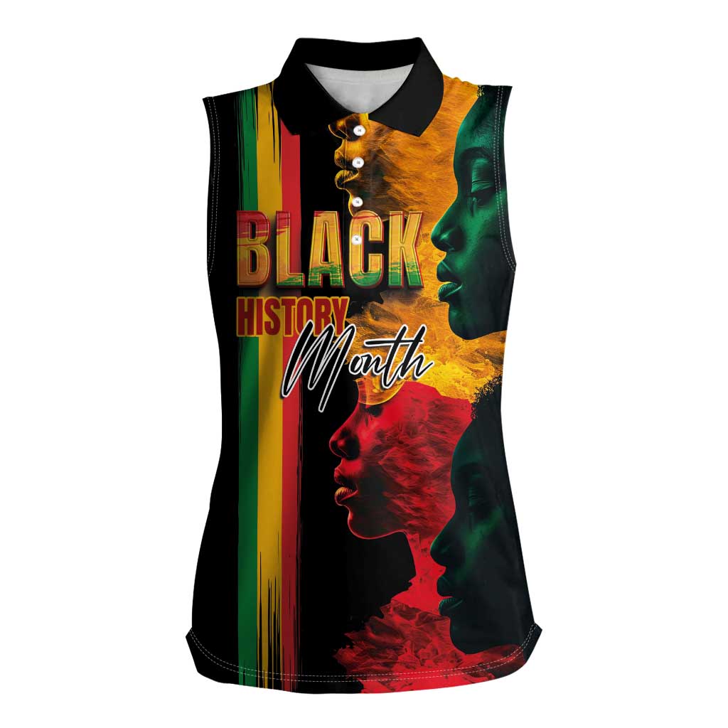 Black History Month Women Sleeveless Polo Shirt Black Soul - I'm Black Every Month - Wonder Print Shop