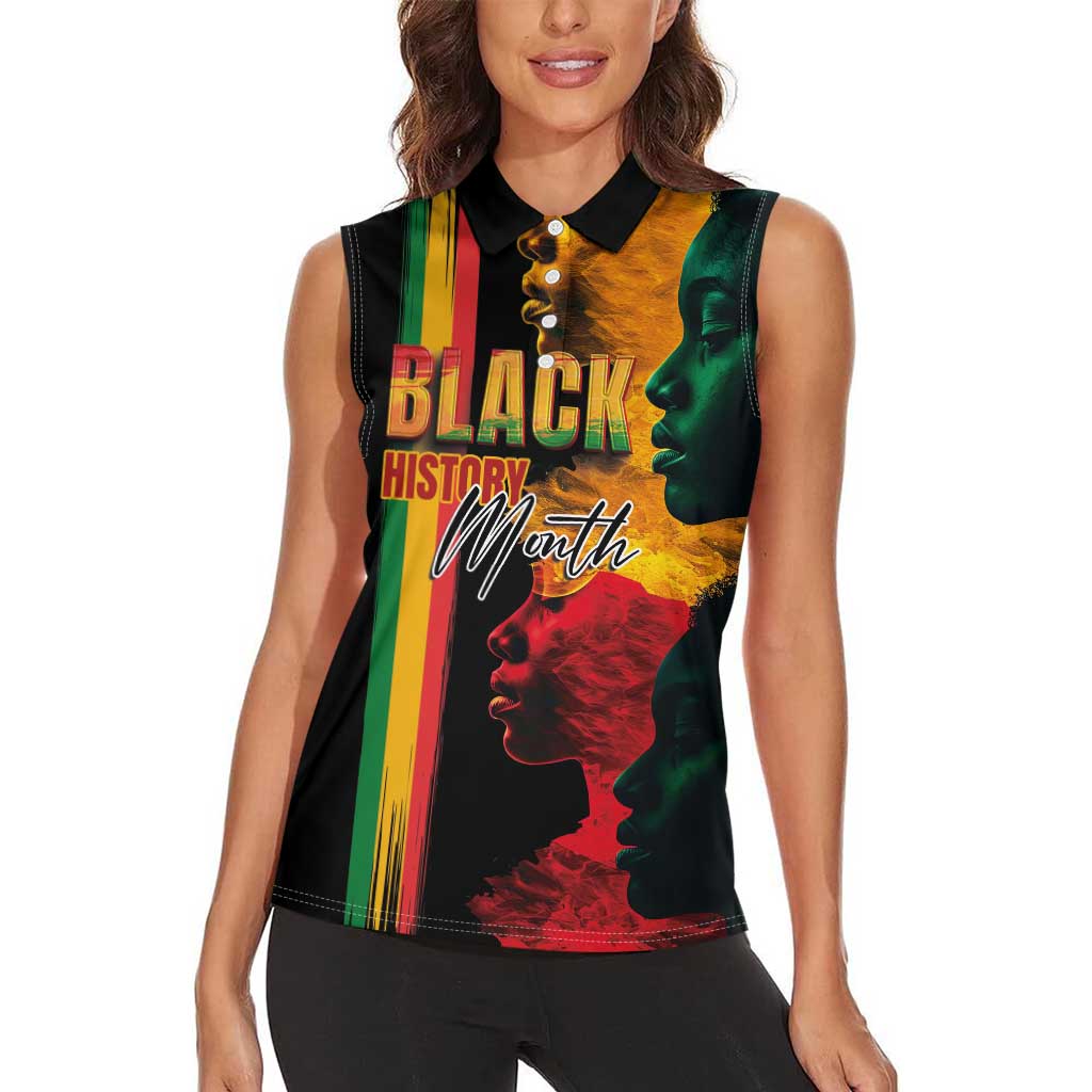 Black History Month Women Sleeveless Polo Shirt Black Soul - I'm Black Every Month - Wonder Print Shop
